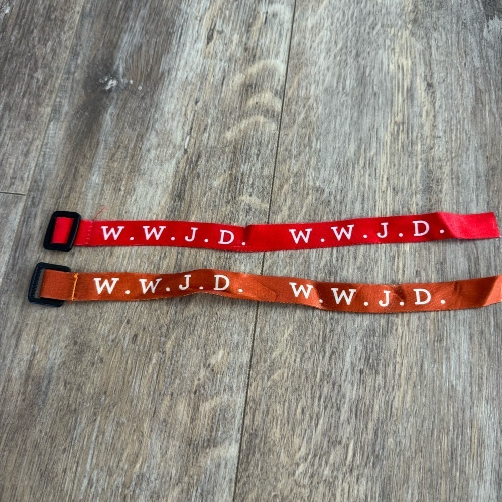 NWOT! Red and Orange WWJD Bracelet Set - Unisex